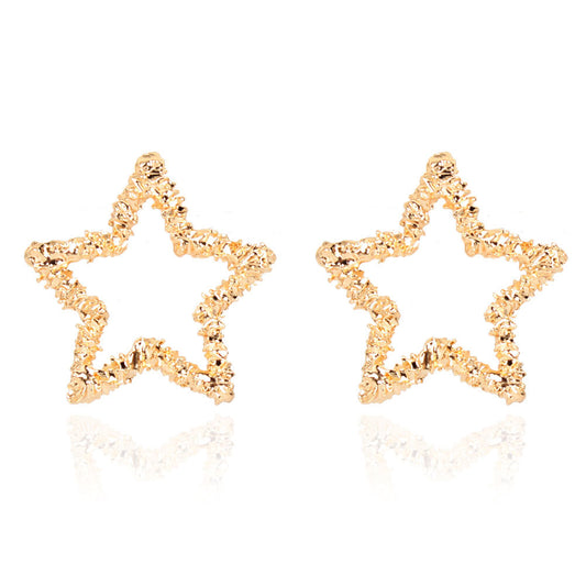 Alloy Pentagram Stud Earrings