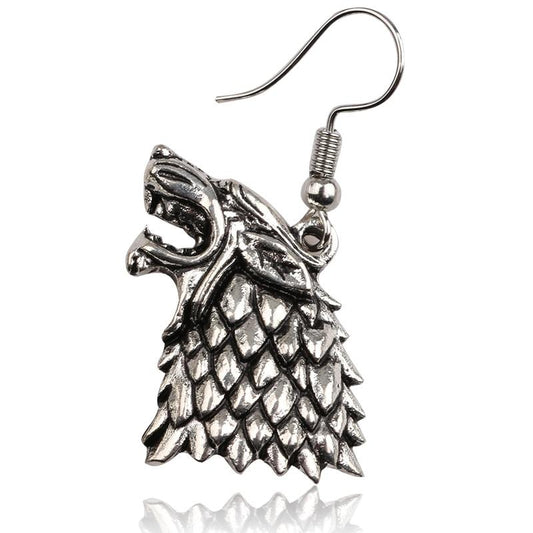 Game Of Thrones Goshawk Head Badge Wolf Earrings