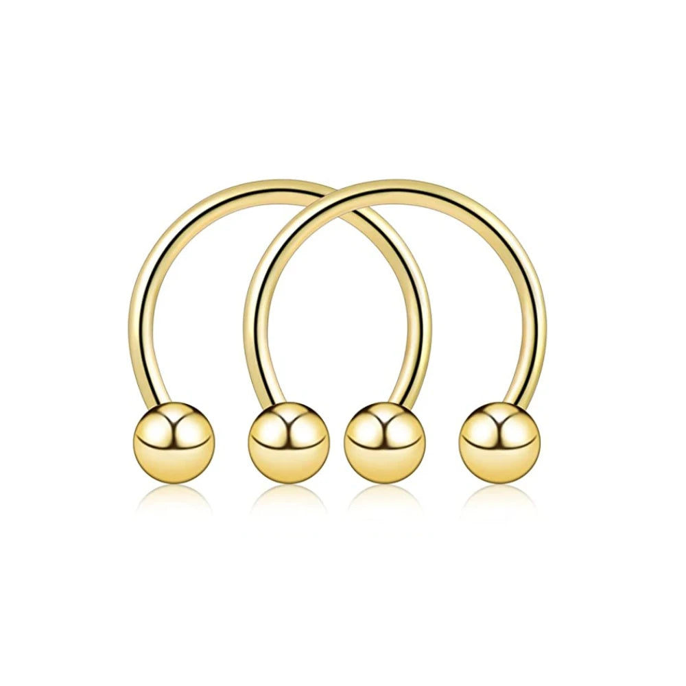 1Pair Steel Circular Barbell Horseshoe 16G 20G Lip Eyebrow Nose Septum Piercings Hoop Ear Cartilage Helix Lobe Earring Piercings