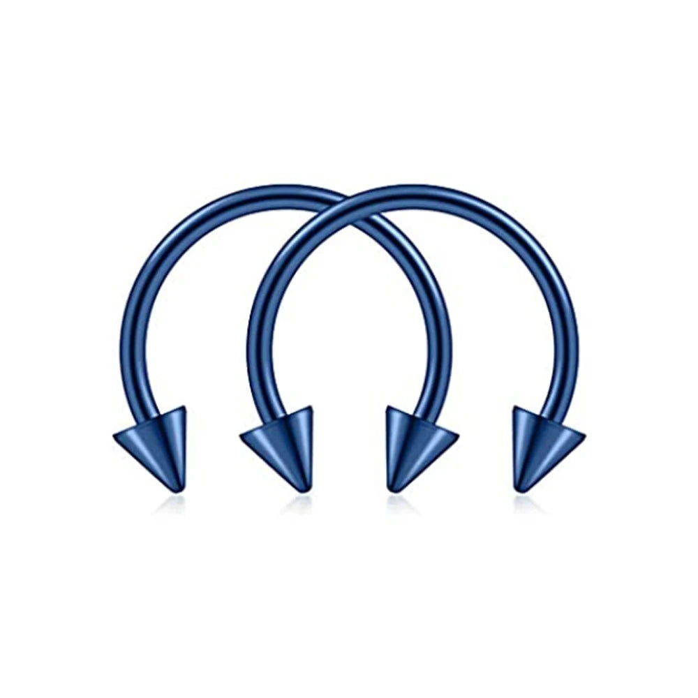 1Pair Steel Circular Barbell Horseshoe 16G 20G Lip Eyebrow Nose Septum Piercings Hoop Ear Cartilage Helix Lobe Earring Piercings