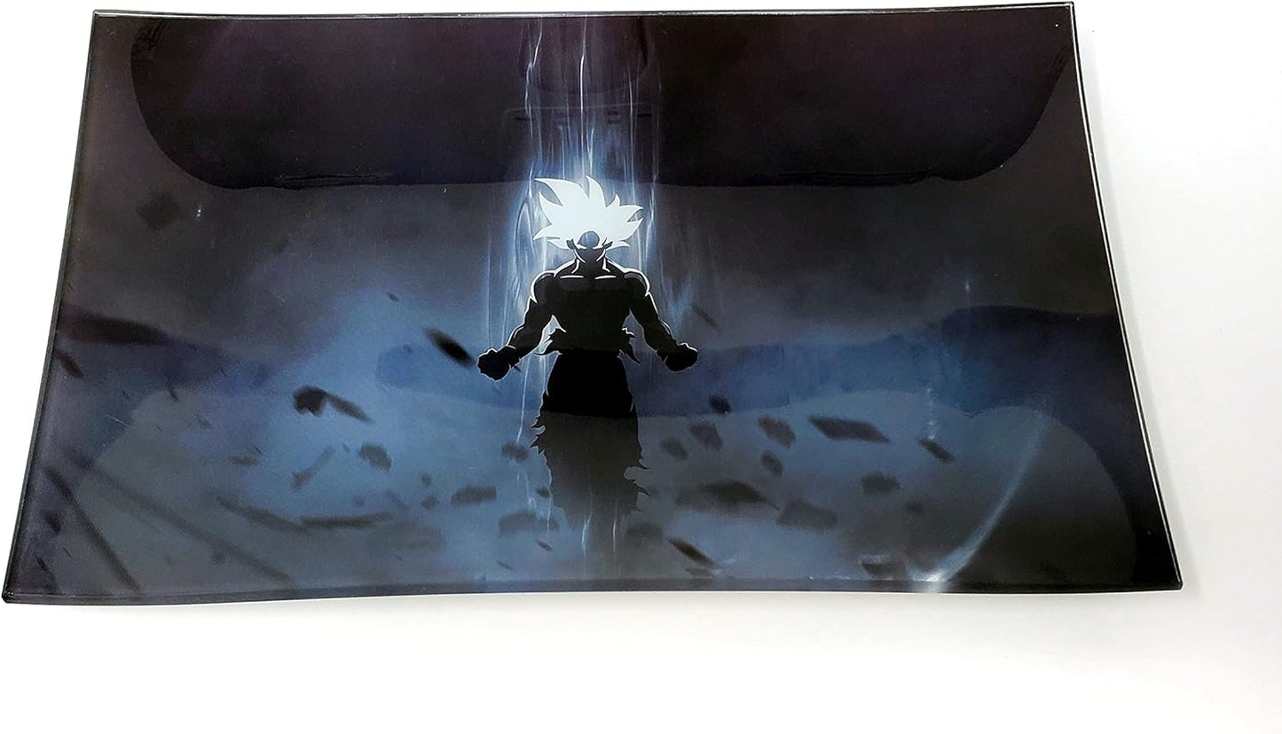 Stormtrooper2 Decorative Glass Tray: Rectangular, White, Black, Gray, Shatter Resistant, Tempered Glass, High Resolution, Easy to Clean, Display Stand, Food & Decorative