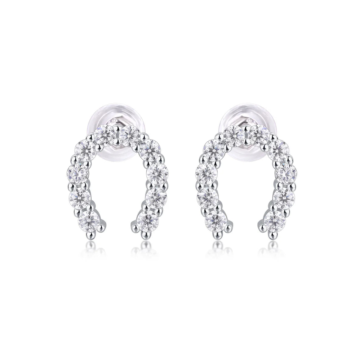 Uniquely Designed Moissanite Light Luxury Silver Ear Rings