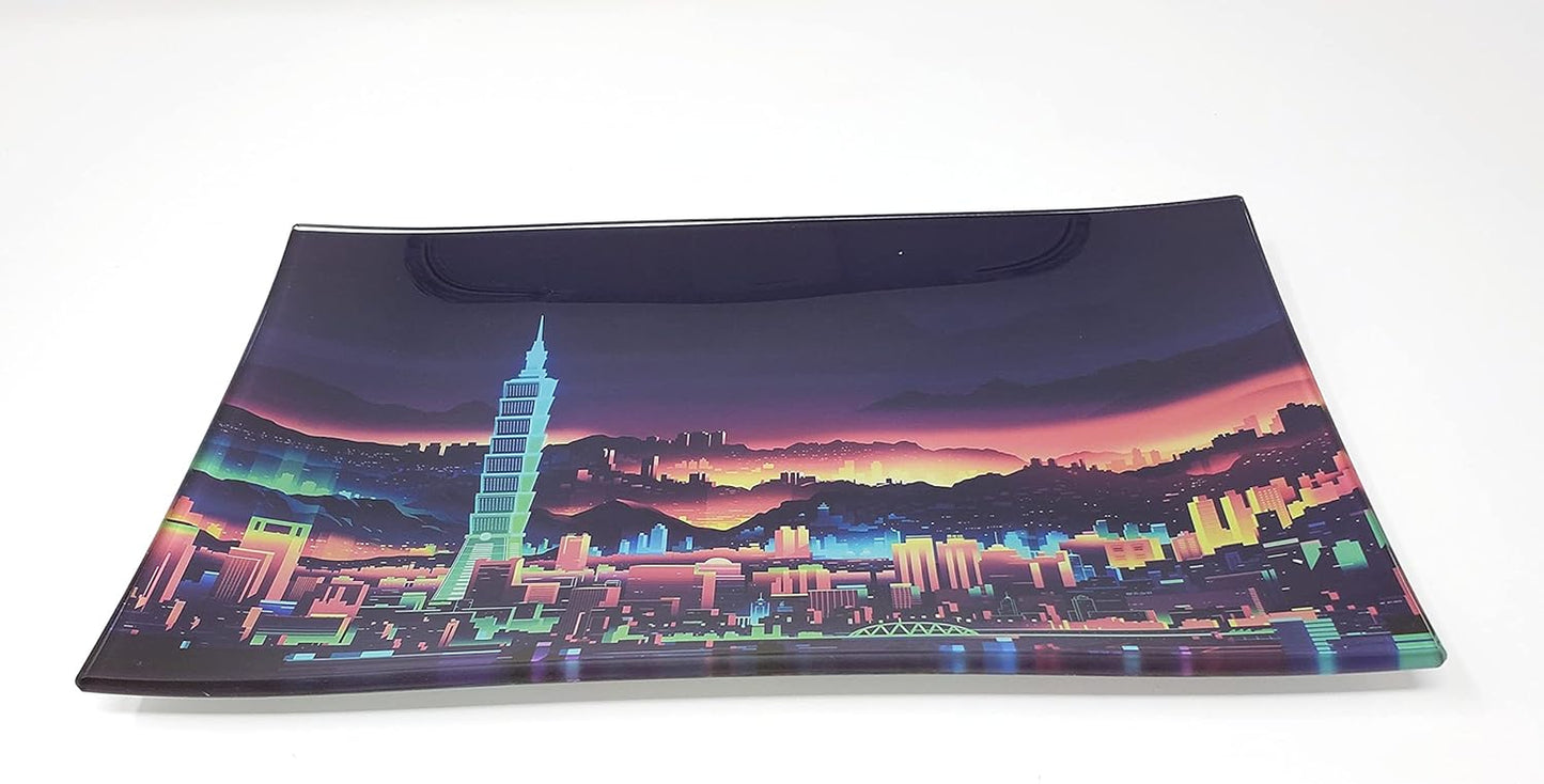 Stormtrooper2 Decorative Glass Tray: Rectangular, White, Black, Gray, Shatter Resistant, Tempered Glass, High Resolution, Easy to Clean, Display Stand, Food & Decorative