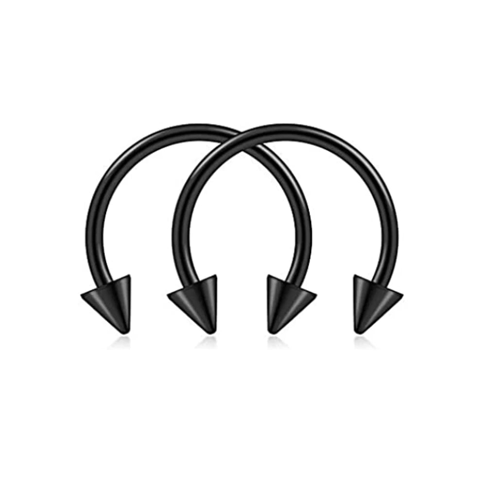 1Pair Steel Circular Barbell Horseshoe 16G 20G Lip Eyebrow Nose Septum Piercings Hoop Ear Cartilage Helix Lobe Earring Piercings