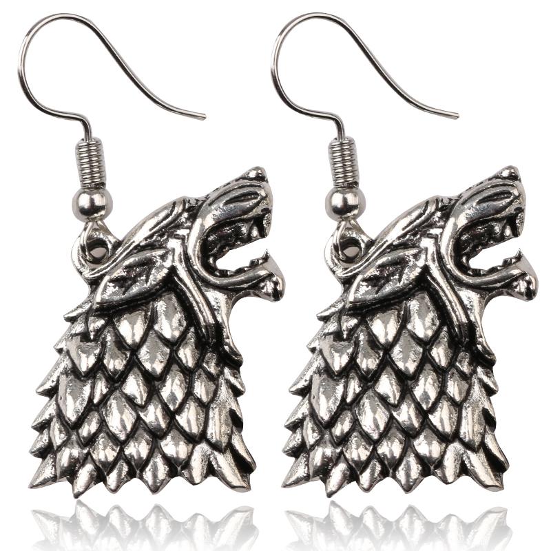 Game Of Thrones Goshawk Head Badge Wolf Earrings