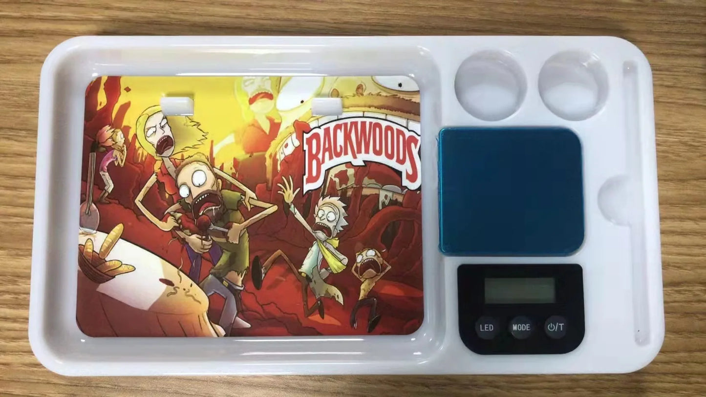 500G/0.01 Type-C Recharging Scale Led Glowing High Precision Digital Electronic Balance Gram with Rolling Tray Weighing Tool