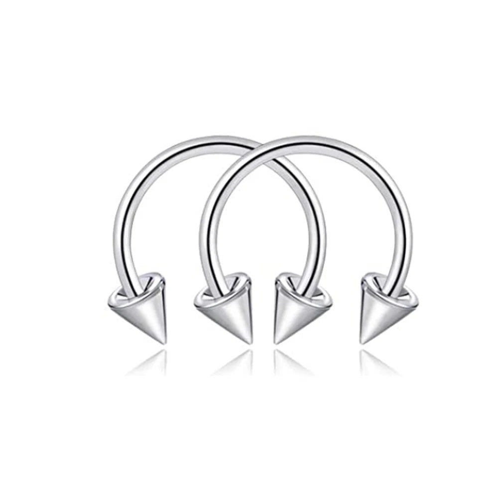 1Pair Steel Circular Barbell Horseshoe 16G 20G Lip Eyebrow Nose Septum Piercings Hoop Ear Cartilage Helix Lobe Earring Piercings