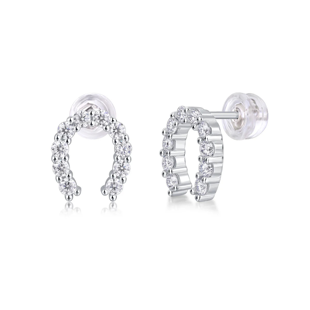 Uniquely Designed Moissanite Light Luxury Silver Ear Rings