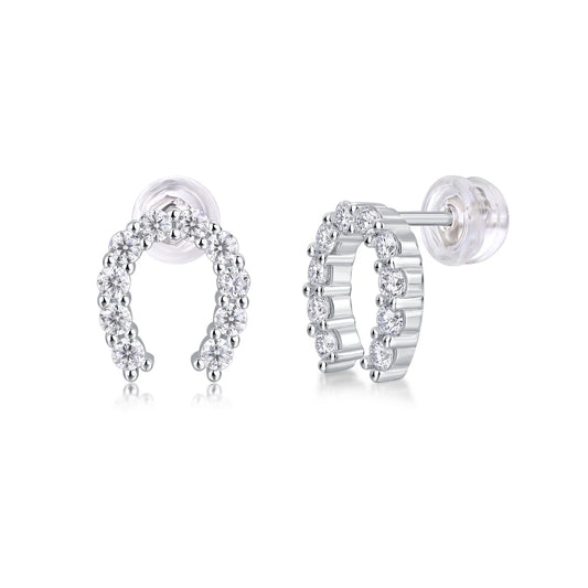 Uniquely Designed Moissanite Light Luxury Silver Ear Rings