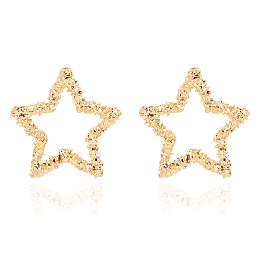 Alloy Pentagram Stud Earrings