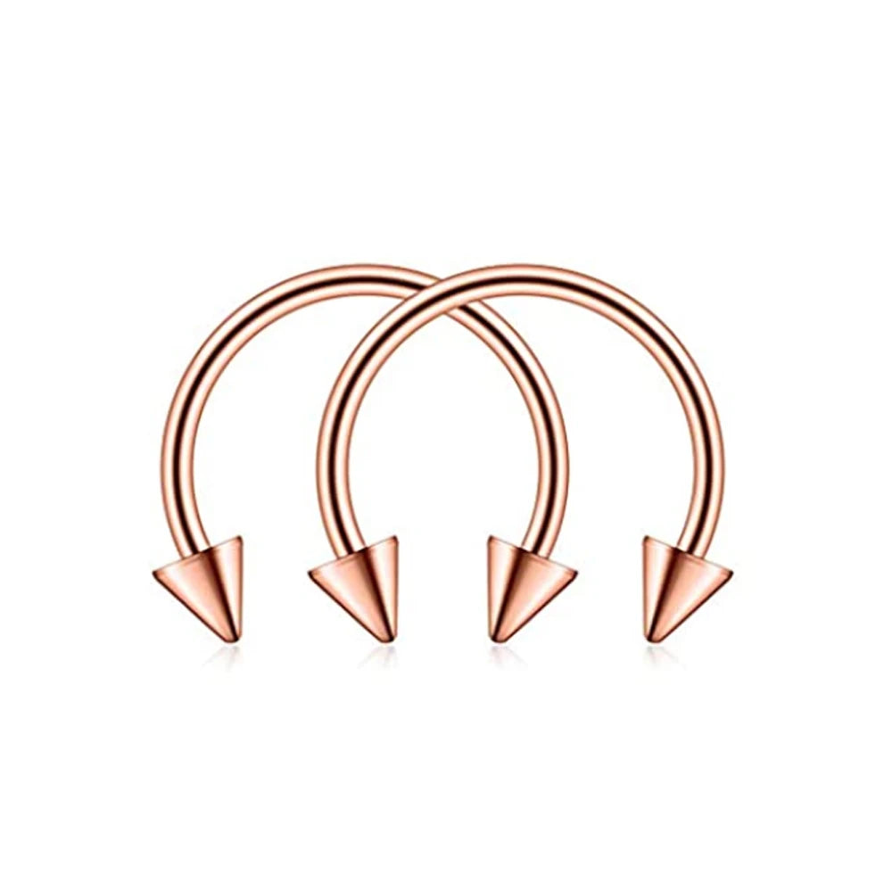 1Pair Steel Circular Barbell Horseshoe 16G 20G Lip Eyebrow Nose Septum Piercings Hoop Ear Cartilage Helix Lobe Earring Piercings