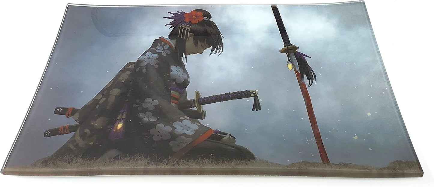 Stormtrooper2 Decorative Glass Tray: Rectangular, White, Black, Gray, Shatter Resistant, Tempered Glass, High Resolution, Easy to Clean, Display Stand, Food & Decorative