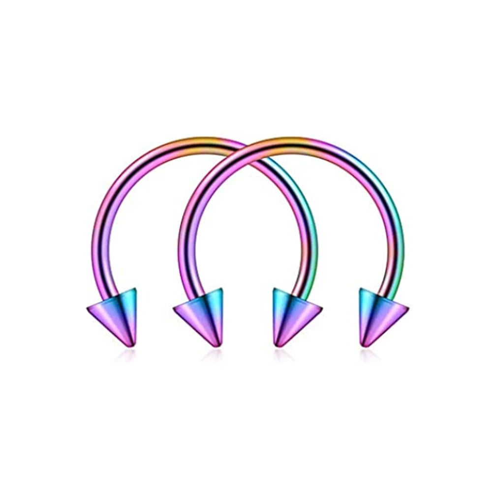 1Pair Steel Circular Barbell Horseshoe 16G 20G Lip Eyebrow Nose Septum Piercings Hoop Ear Cartilage Helix Lobe Earring Piercings