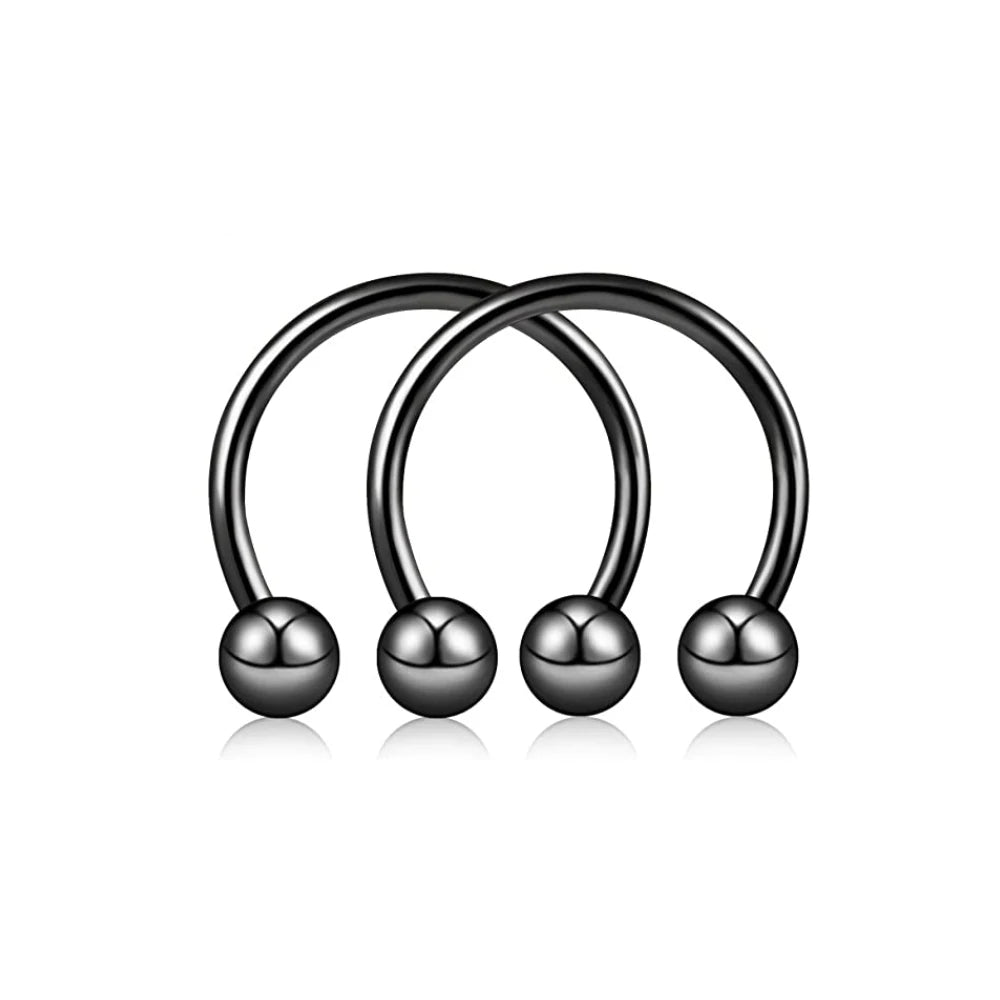 1Pair Steel Circular Barbell Horseshoe 16G 20G Lip Eyebrow Nose Septum Piercings Hoop Ear Cartilage Helix Lobe Earring Piercings