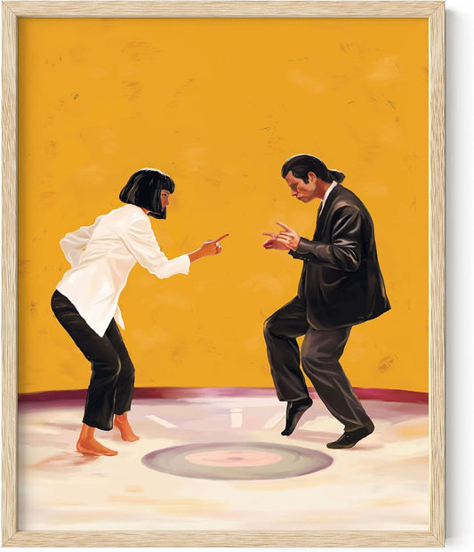 Movie Scene Poster - Retro Quentin Tarantino Movie Wall Art for Room Aesthetic 90S, Vintage Art Print, Aesthetic College Dorm Room Decor Dancing Tarantino Wall Art (Unframed 16X20)