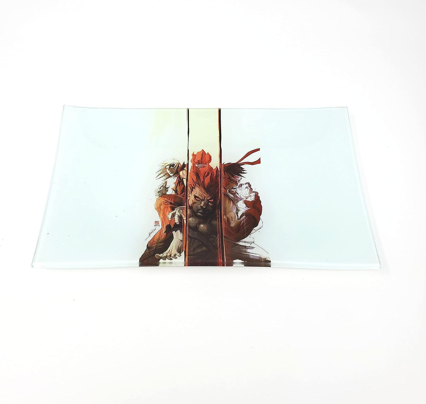 Stormtrooper2 Decorative Glass Tray: Rectangular, White, Black, Gray, Shatter Resistant, Tempered Glass, High Resolution, Easy to Clean, Display Stand, Food & Decorative