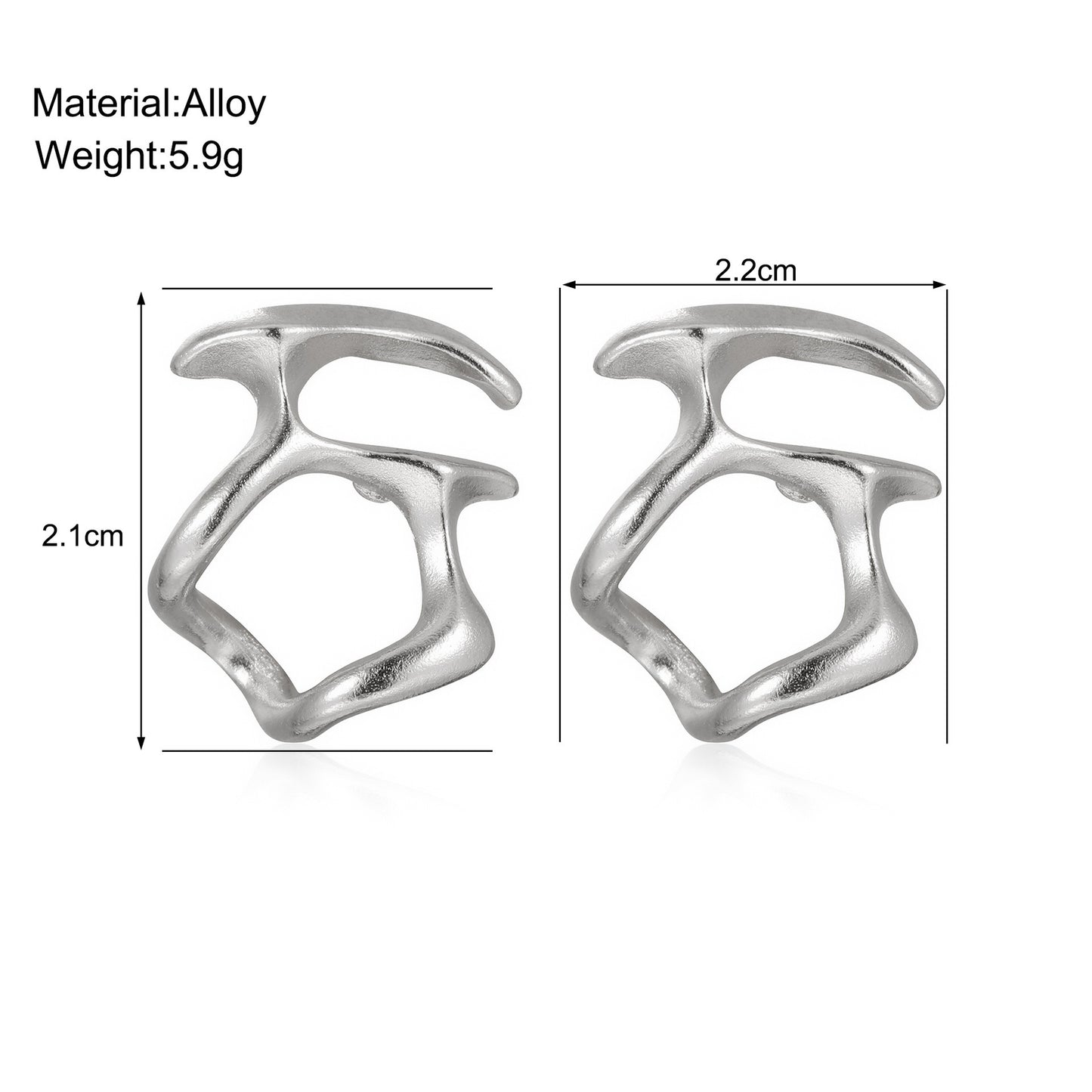 Cold wind Irregular Hollow out Metal Earrings