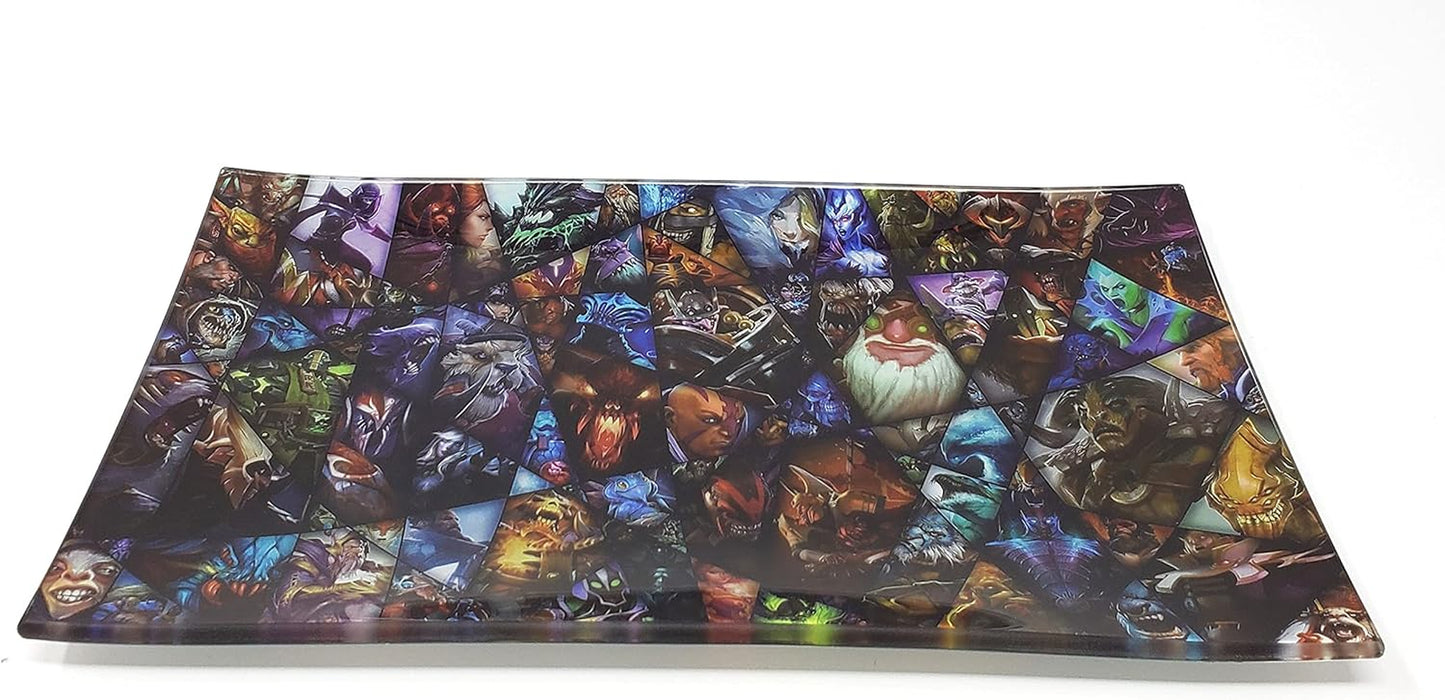 Stormtrooper2 Decorative Glass Tray: Rectangular, White, Black, Gray, Shatter Resistant, Tempered Glass, High Resolution, Easy to Clean, Display Stand, Food & Decorative