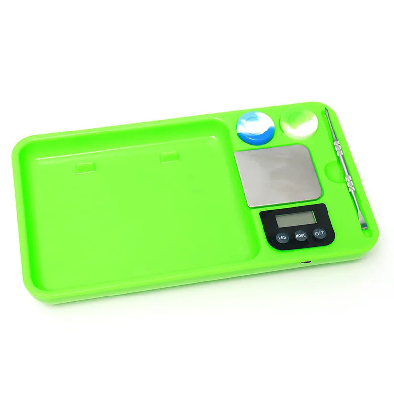 500G/0.01 Type-C Recharging Scale Led Glowing High Precision Digital Electronic Balance Gram with Rolling Tray Weighing Tool