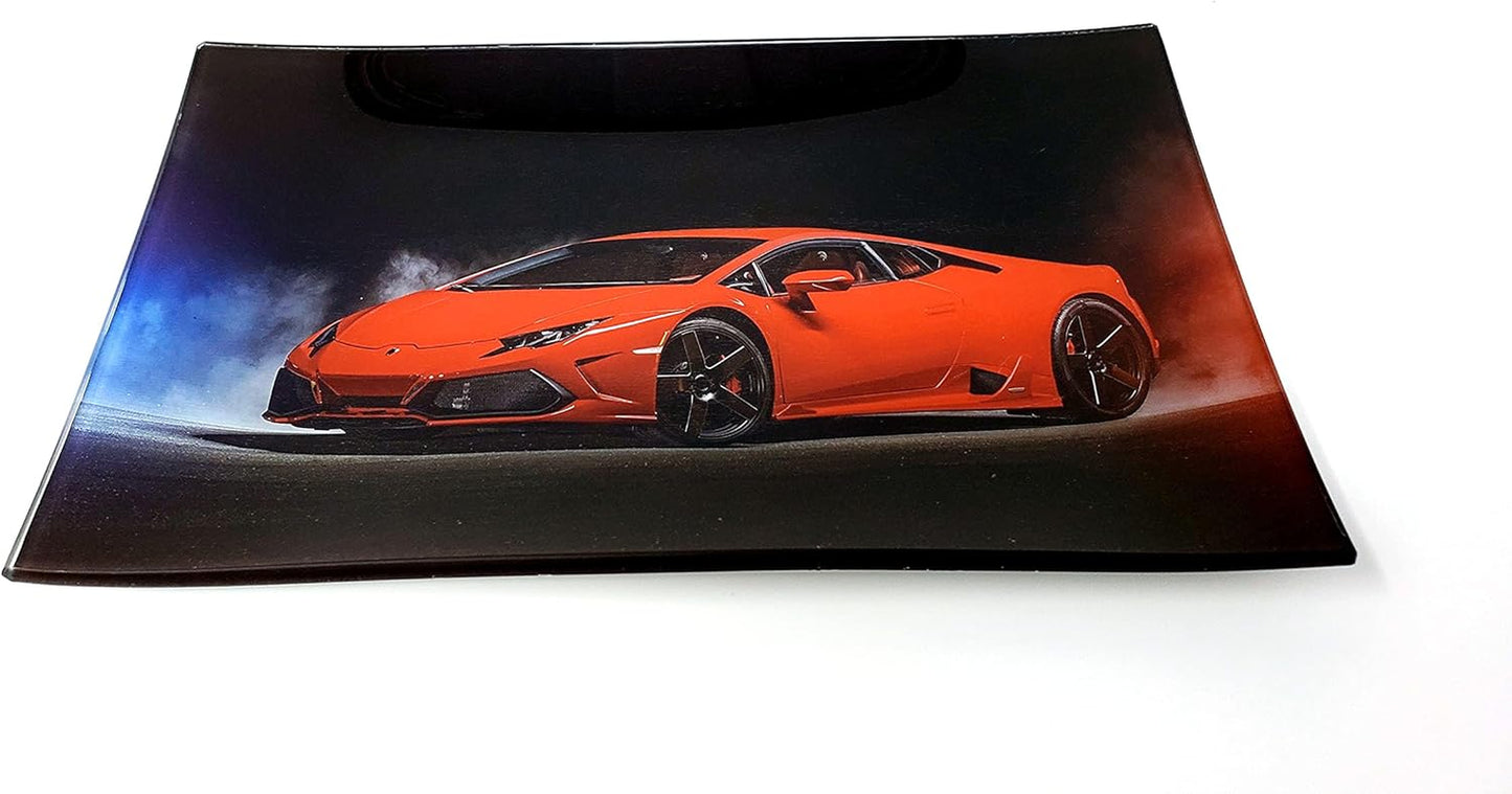 Stormtrooper2 Decorative Glass Tray: Rectangular, White, Black, Gray, Shatter Resistant, Tempered Glass, High Resolution, Easy to Clean, Display Stand, Food & Decorative