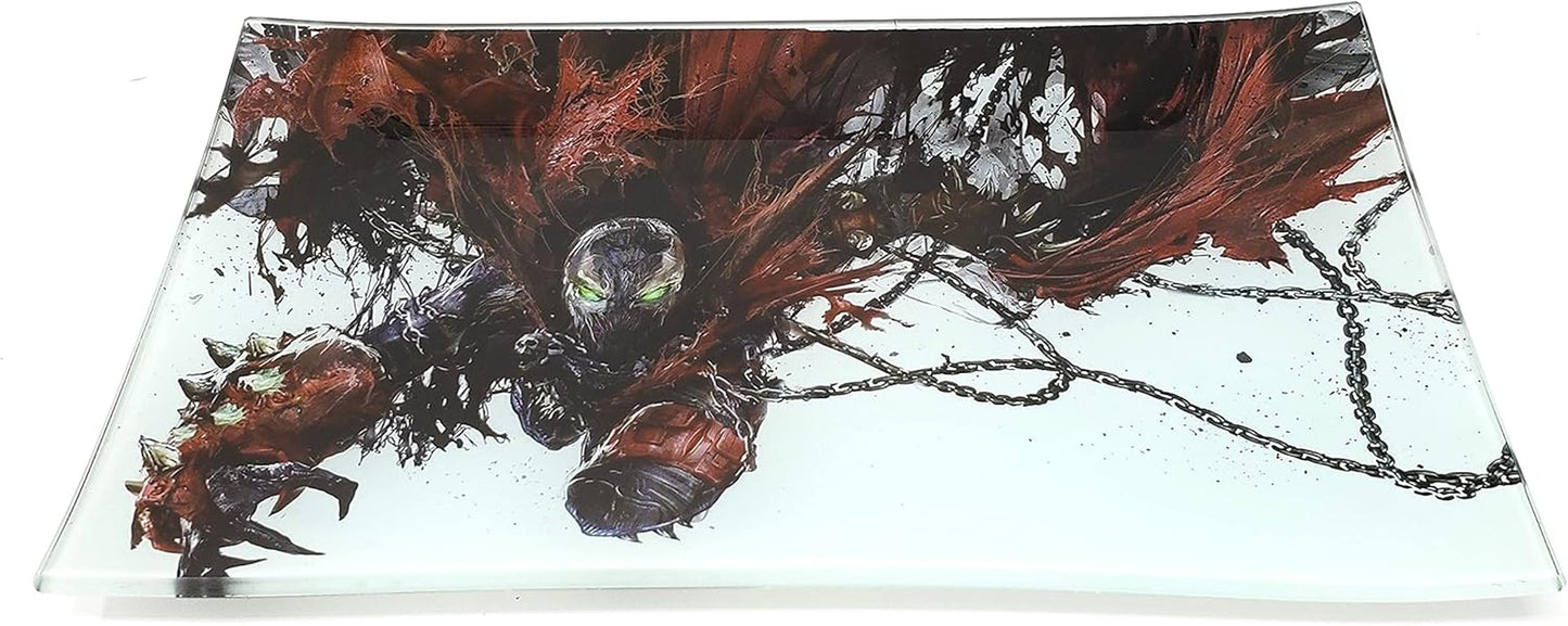 Stormtrooper2 Decorative Glass Tray: Rectangular, White, Black, Gray, Shatter Resistant, Tempered Glass, High Resolution, Easy to Clean, Display Stand, Food & Decorative