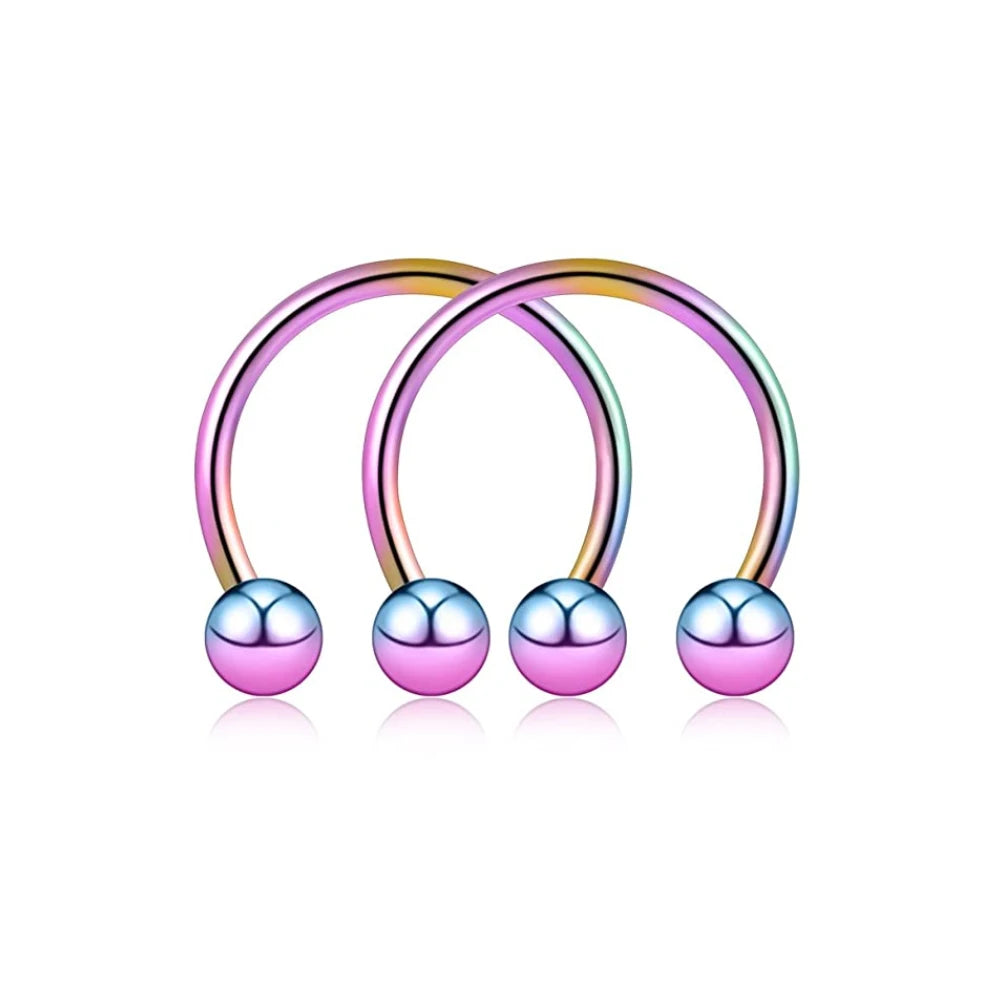 1Pair Steel Circular Barbell Horseshoe 16G 20G Lip Eyebrow Nose Septum Piercings Hoop Ear Cartilage Helix Lobe Earring Piercings