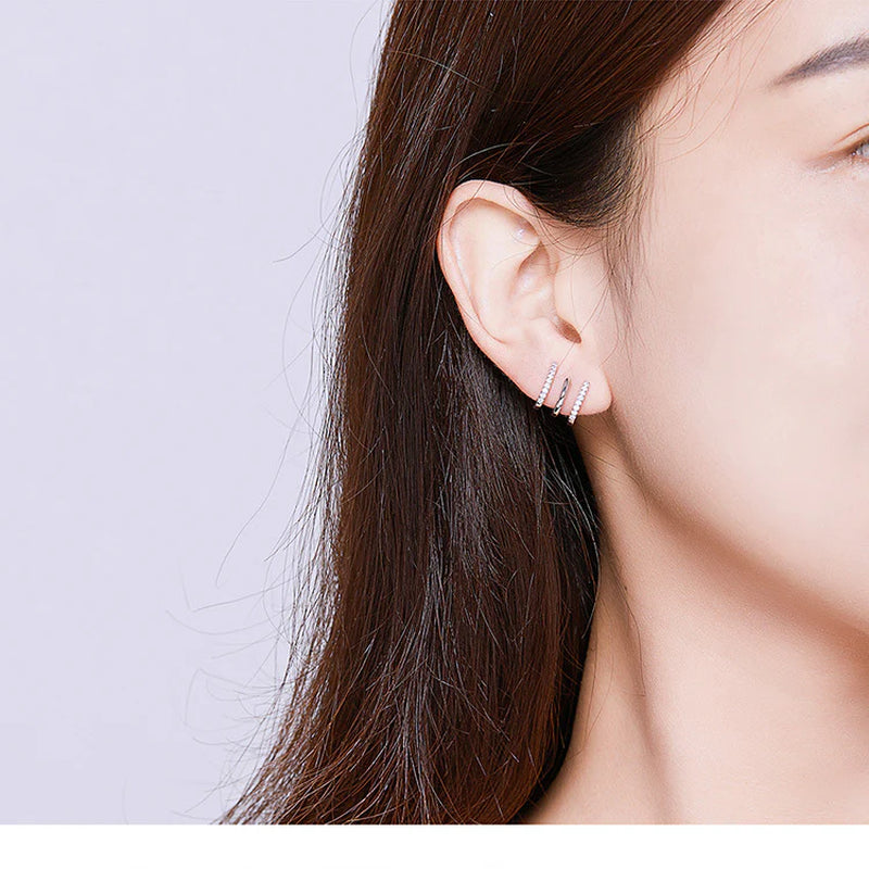 Advanced Multi Layer Designed Silver Ear Rings