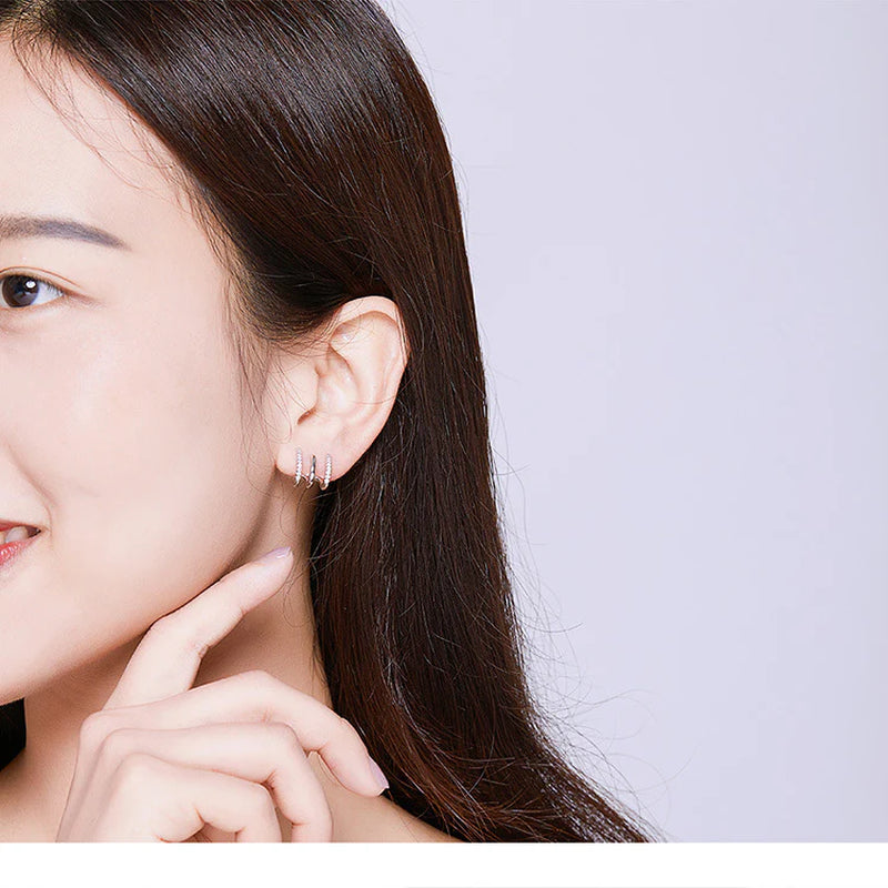 Advanced Multi Layer Designed Silver Ear Rings