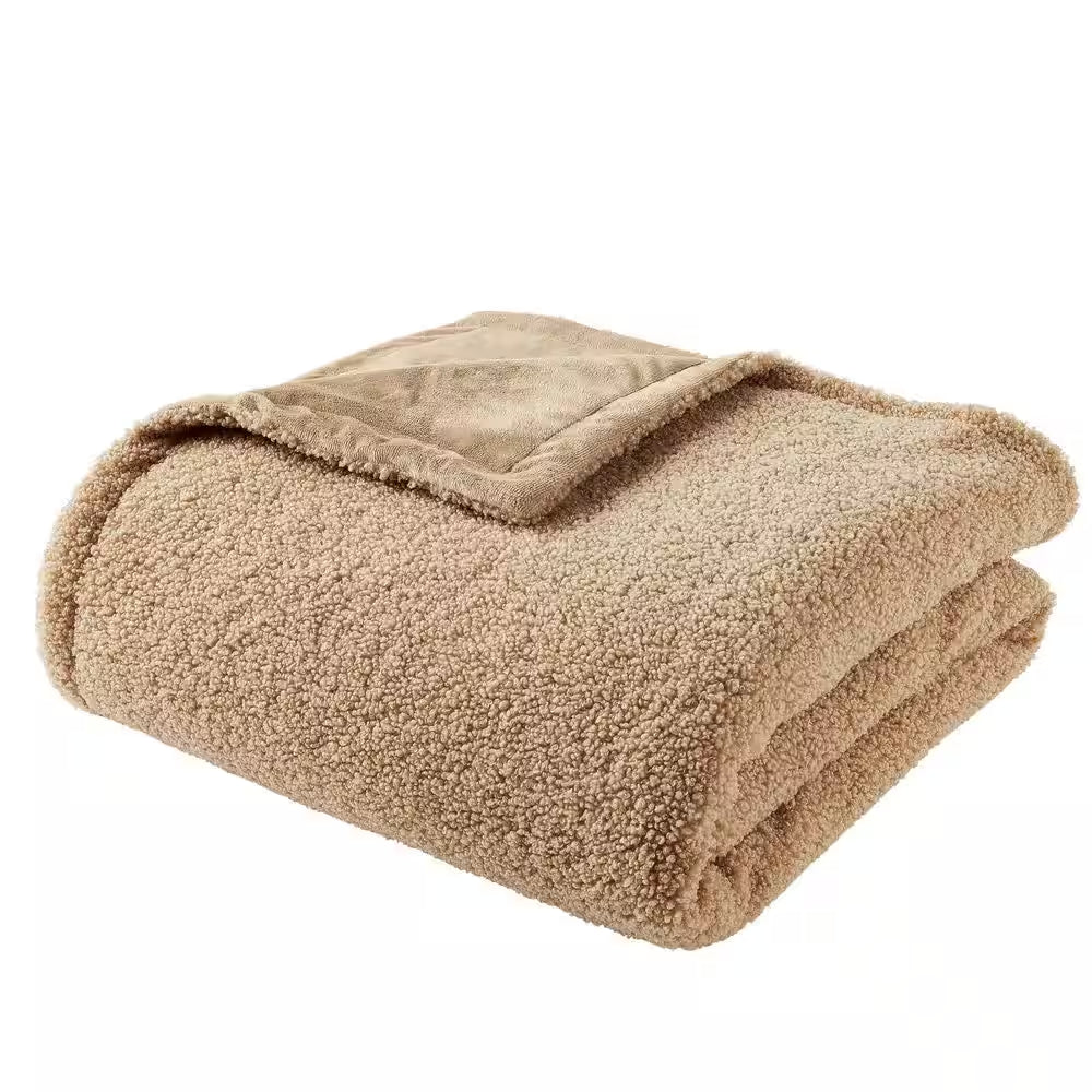 Medium Brown Cozy Teddy Bear Throw Blanket