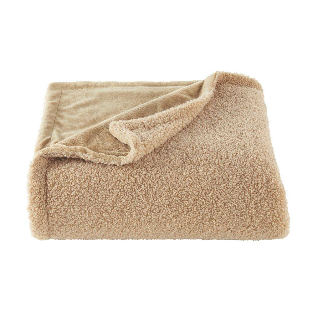 Medium Brown Cozy Teddy Bear Throw Blanket