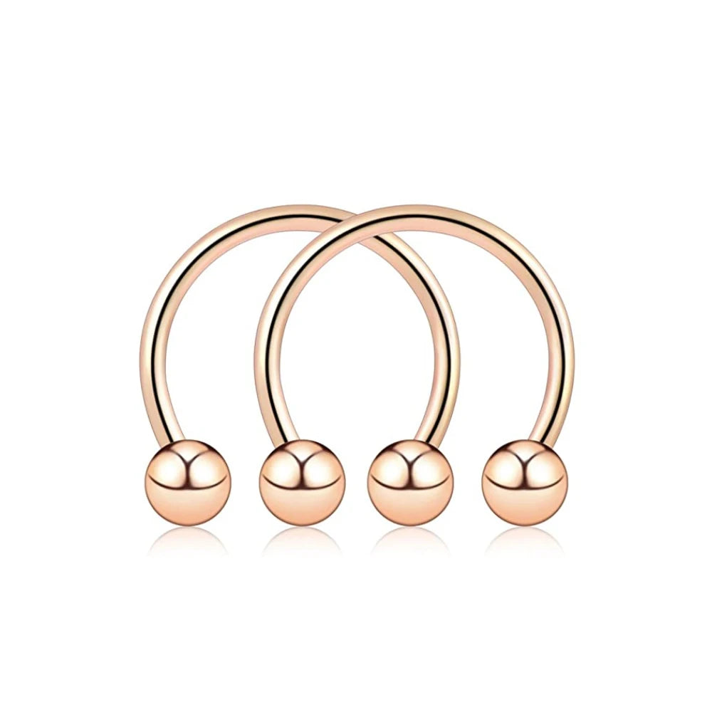 1Pair Steel Circular Barbell Horseshoe 16G 20G Lip Eyebrow Nose Septum Piercings Hoop Ear Cartilage Helix Lobe Earring Piercings