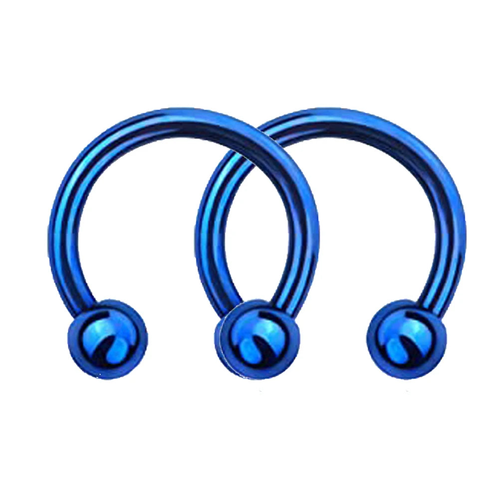 1Pair Steel Circular Barbell Horseshoe 16G 20G Lip Eyebrow Nose Septum Piercings Hoop Ear Cartilage Helix Lobe Earring Piercings